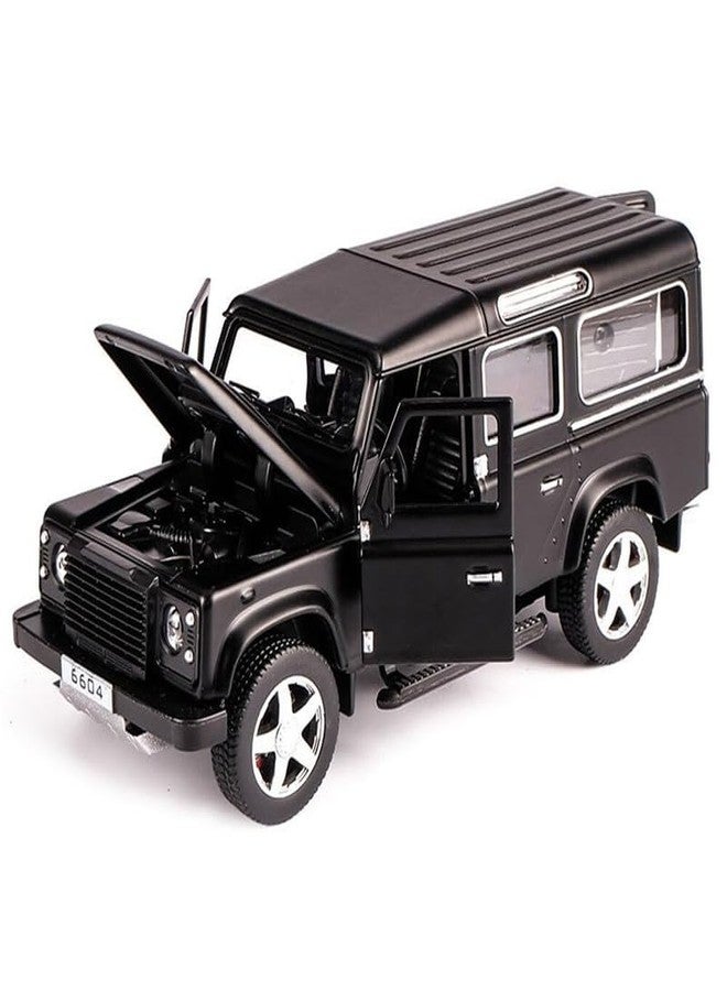 AHBHT Kids Model 1:32 Defender Die Cast Metal Car Pull Back Action Opening Doors with Realistic Engine Sound Lights Toy Car Gift for Boys - Black - Image 1